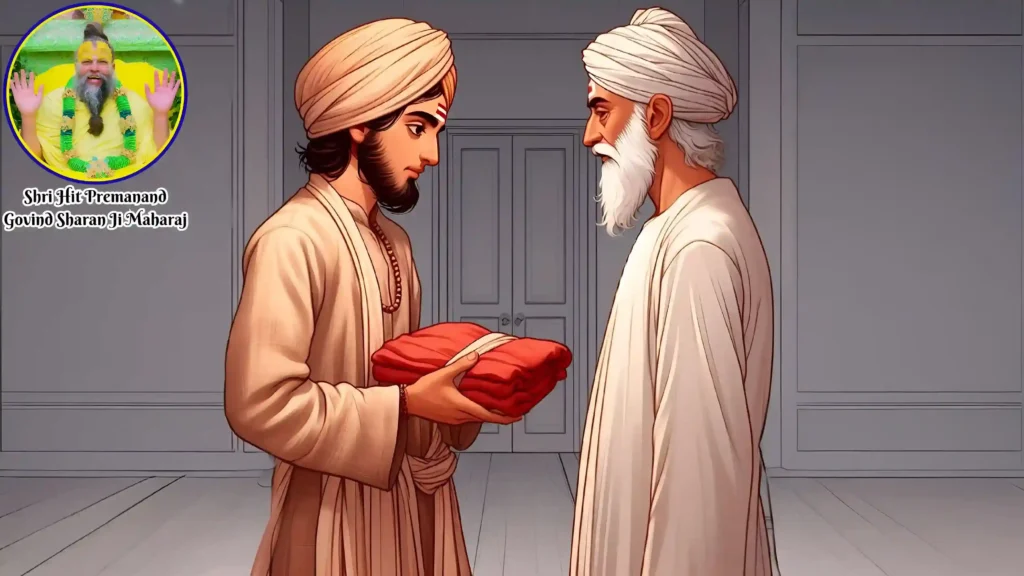 tripurdas ji offers simple cloth to srinathji's servant